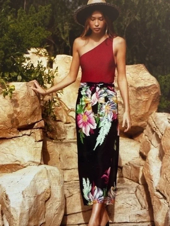 NWT Walter Baker Corsica Magnolia sarong one size - Picture 3 of 16